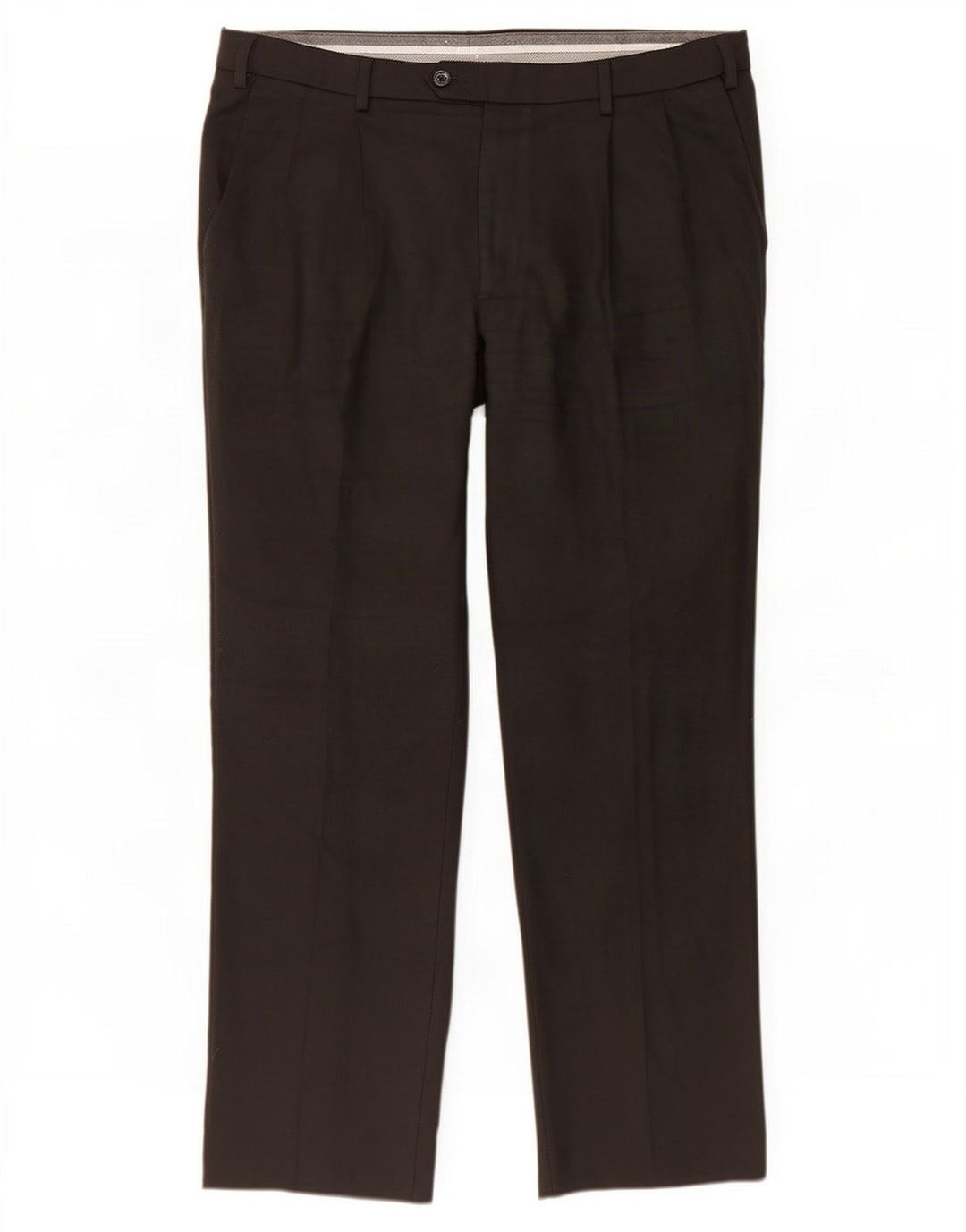 Calça masculina Marks & Spencer com ajuste sob medida W38 L31 lã preta