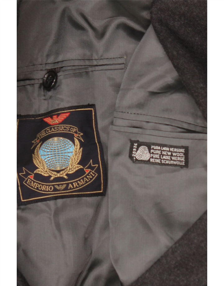 Jaqueta blazer masculina EMPORIO ARMANI com 2 botões Reino Unido 38 médio preto lã nova