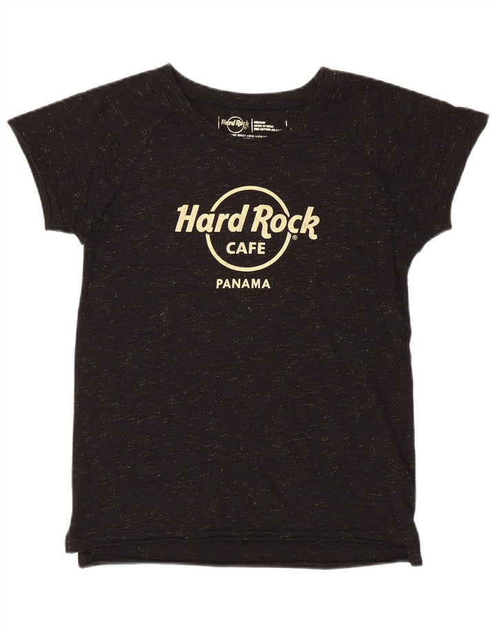 Camiseta feminina HARD ROCK CAFE Panamá com estampa gráfica UK 12 médio preto