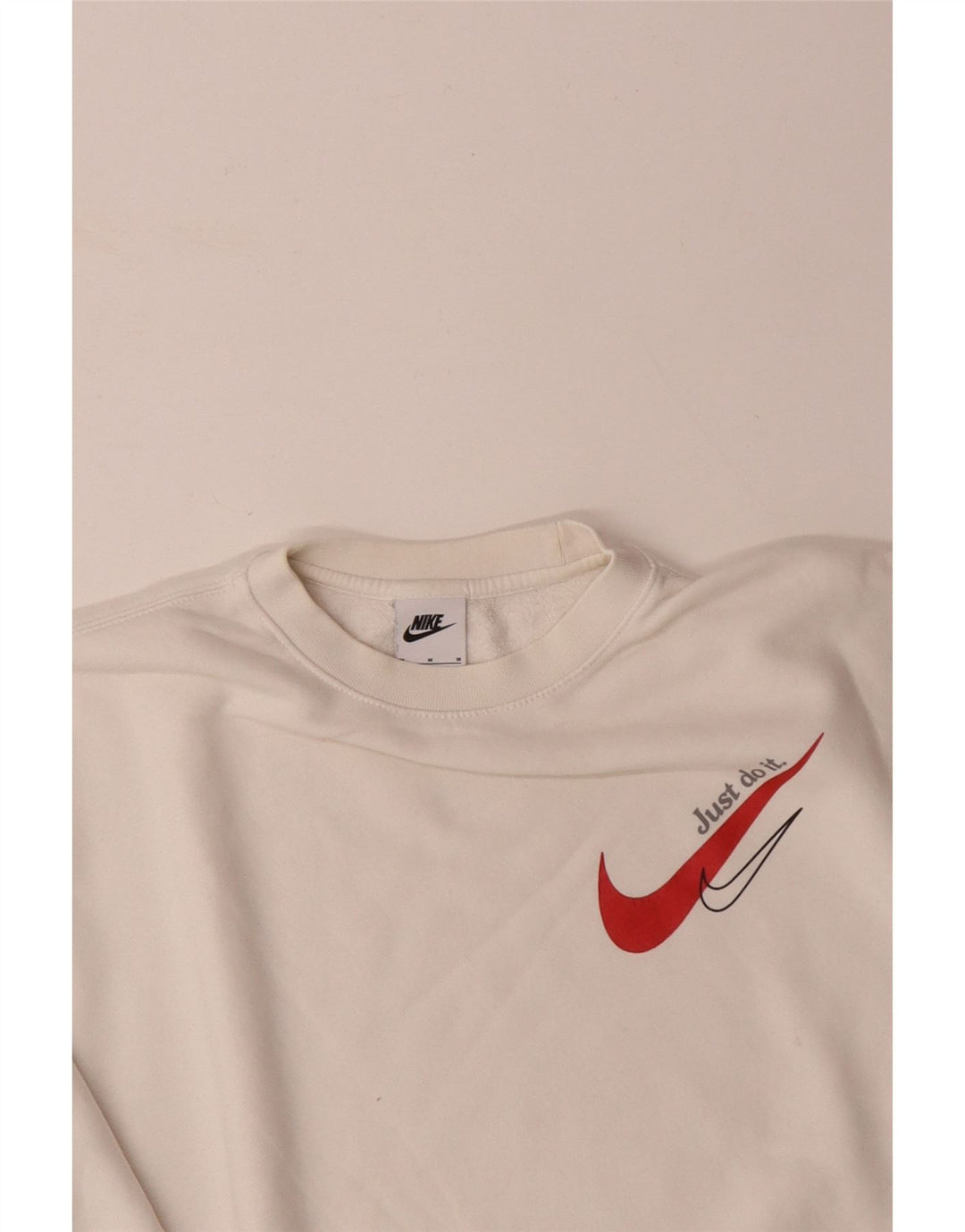 NIKE Mens Moletom Jumper Médio Off White Algodão