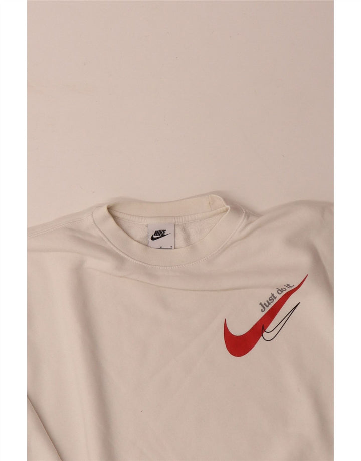 NIKE Mens Moletom Jumper Médio Off White Algodão