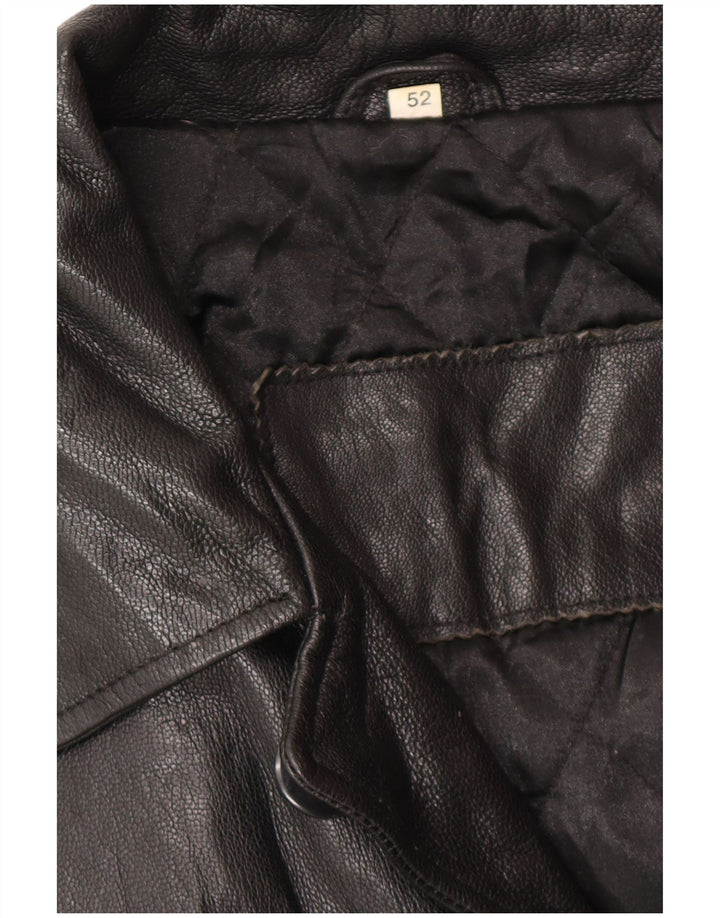 Jaqueta de couro masculina VINTAGE IT 52 XL couro preto