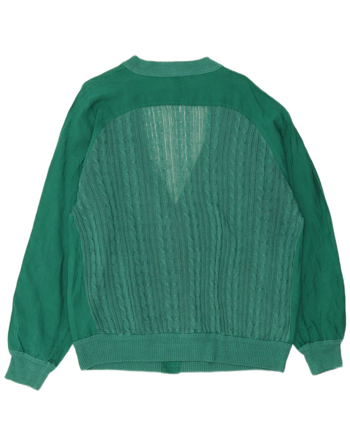 Suéter Cardigan Masculino Vintage IT 44 XL Verde