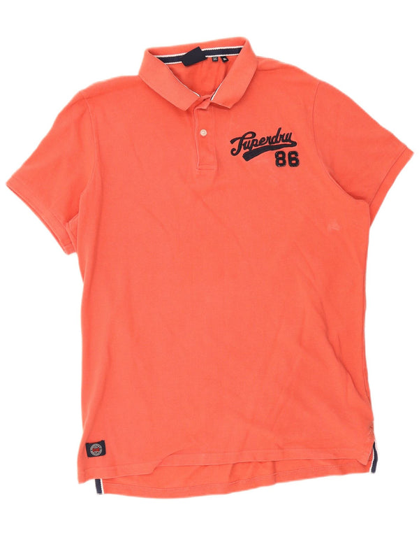 Camisa polo masculina Superdry XL laranja algodão