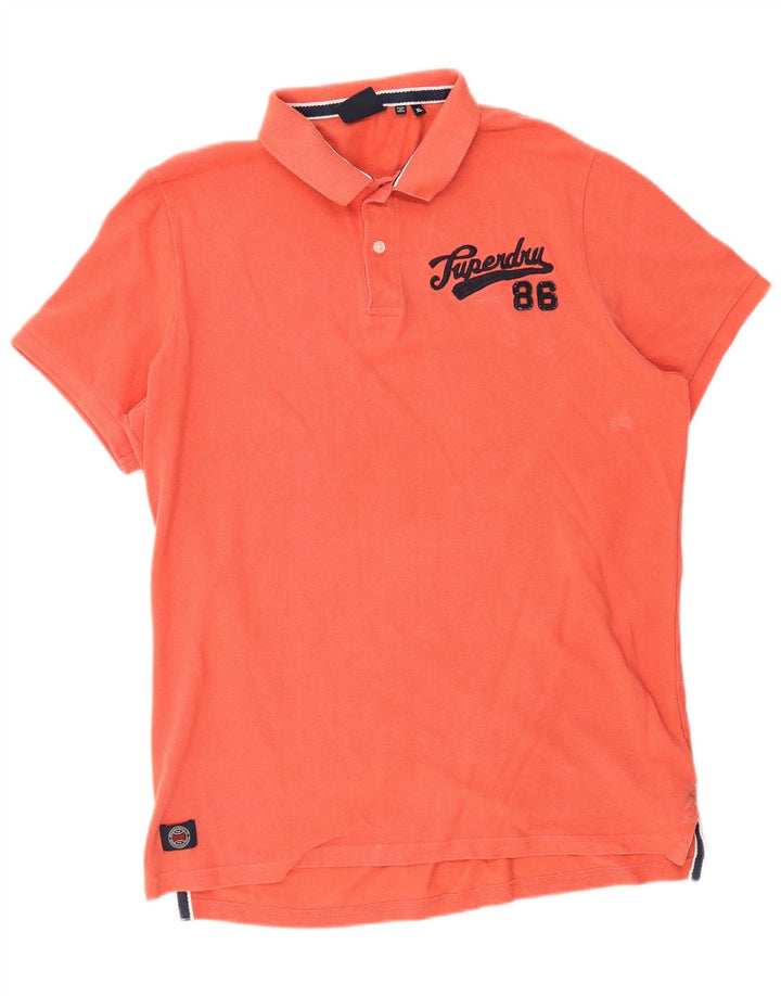 Camisa polo masculina Superdry XL laranja algodão