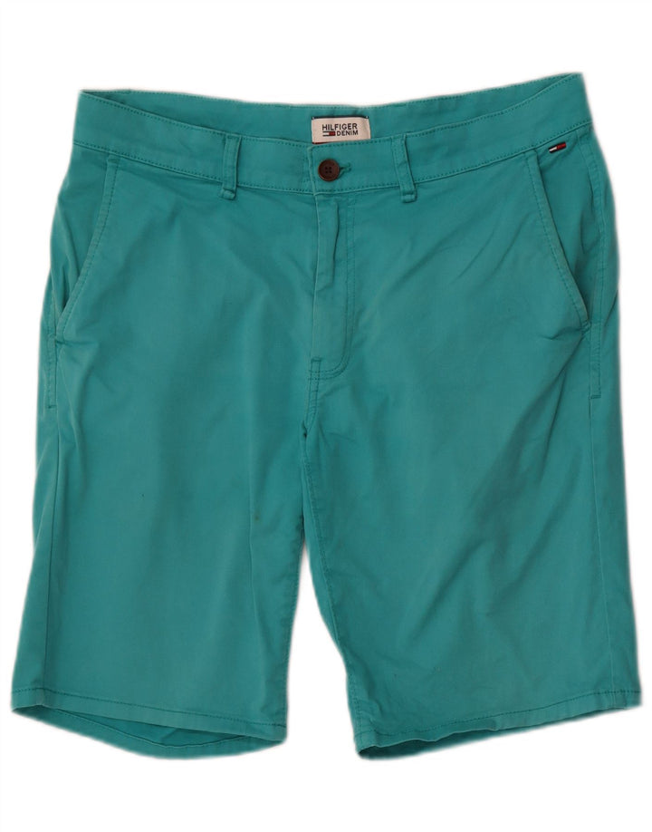 Tommy Hilfiger Mens Chino Shorts W33 Médio Turquesa Algodão
