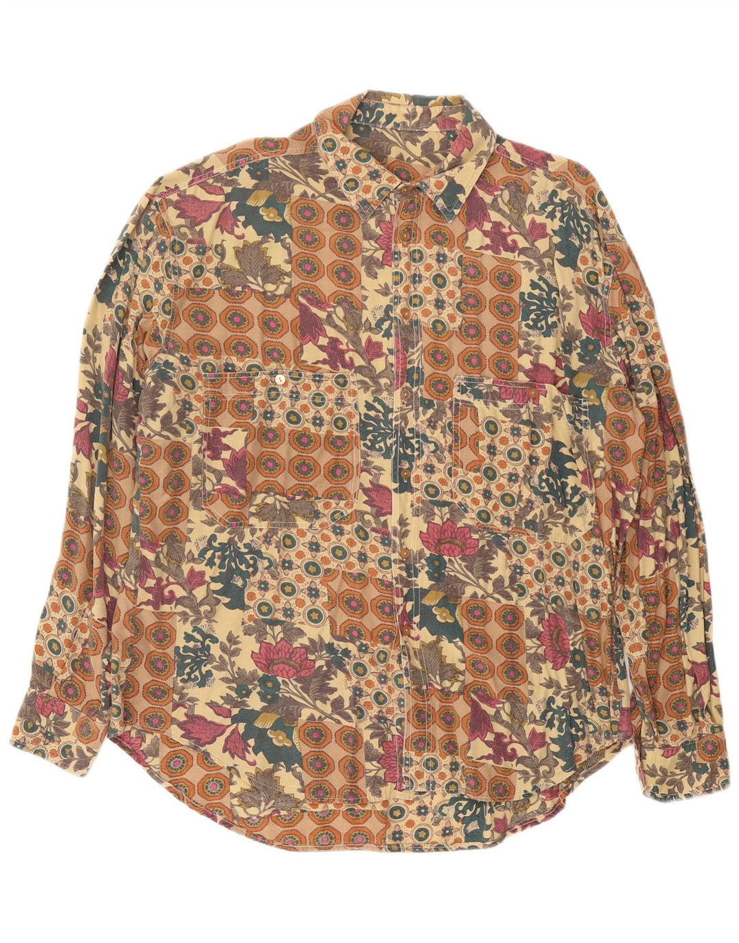 Camisa masculina VINTAGE XL bege floral