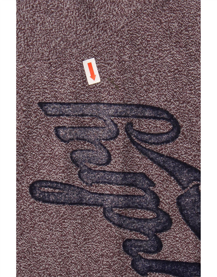 Camiseta masculina gráfica SUPERDRY grande algodão manchado cor de vinho