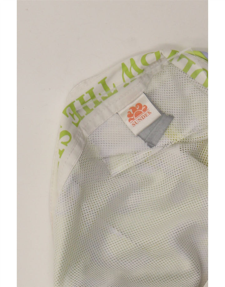 Shorts de natação masculino SUNDEK pequeno poliéster floral verde