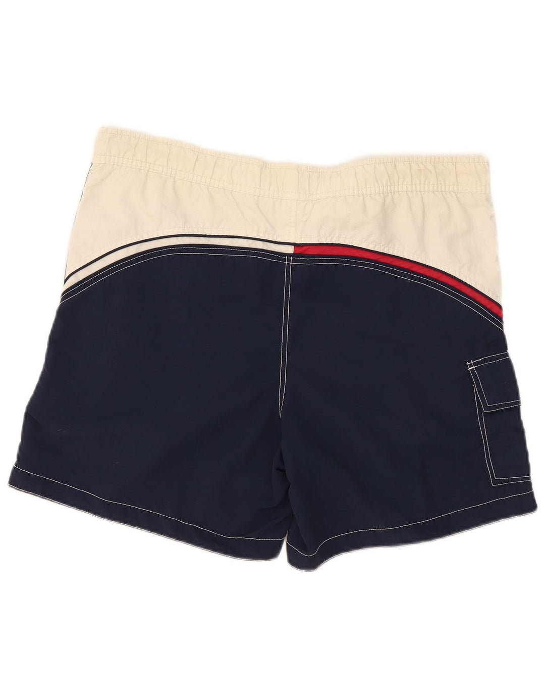 Shorts de natação masculino Tommy Hilfiger Cargo médio azul marinho colorblock