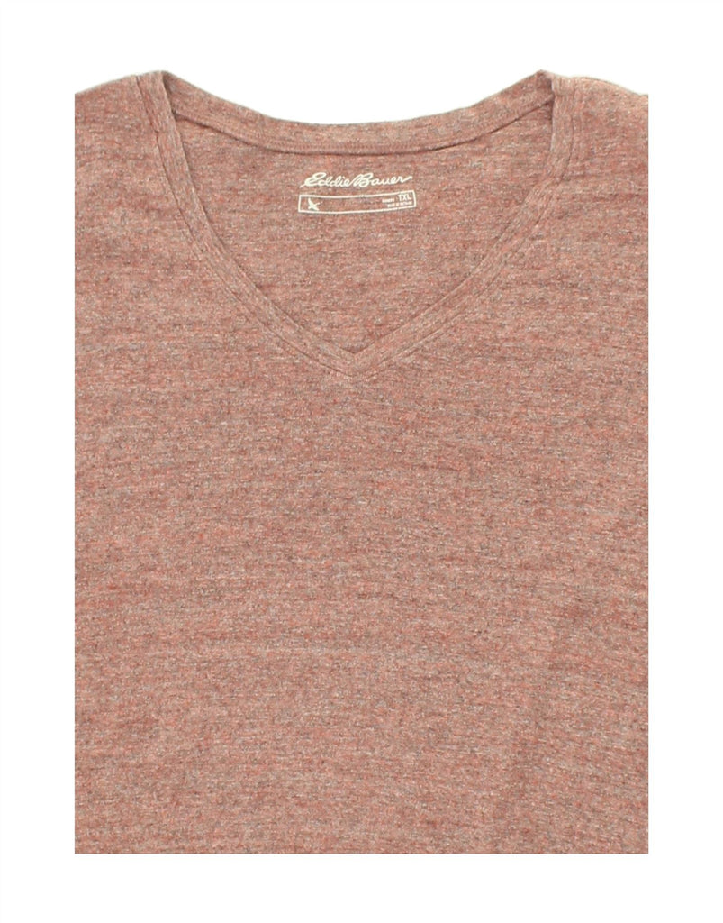 EDDIE BAUER Womens T-Shirt Top UK 18 XL Brown Flecked | Vintage Eddie Bauer | Thrift | Second-Hand Eddie Bauer | Used Clothing | Messina Hembry 