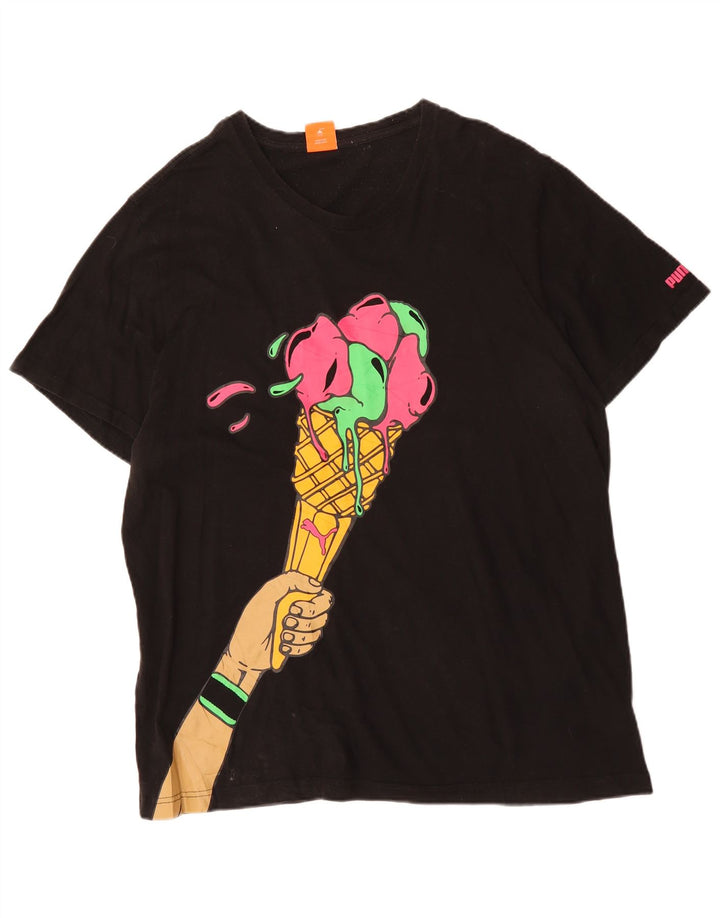 Camiseta gráfica masculina PUMA Top 2XL algodão preto