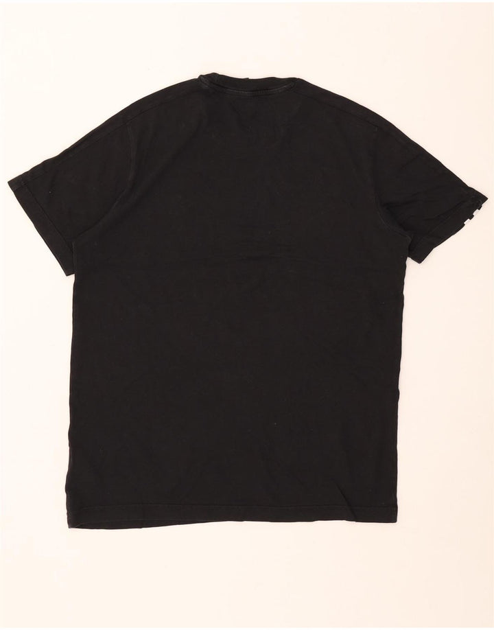 Adidas Mens Camiseta Top Médio Algodão Preto
