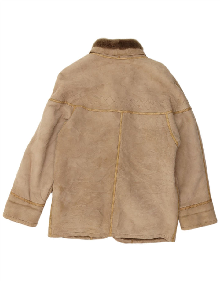 Jaqueta feminina de shearling CONBIPEL UK 16 grande shearling bege