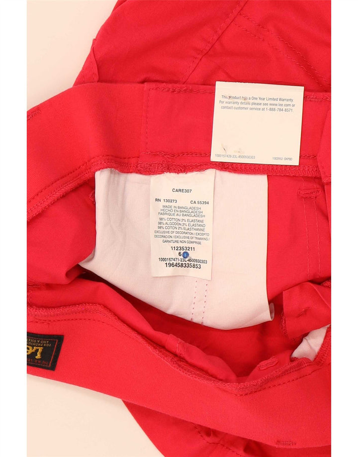 Lee Womens Chino Shorts US 6 Médio W30 Algodão Vermelho