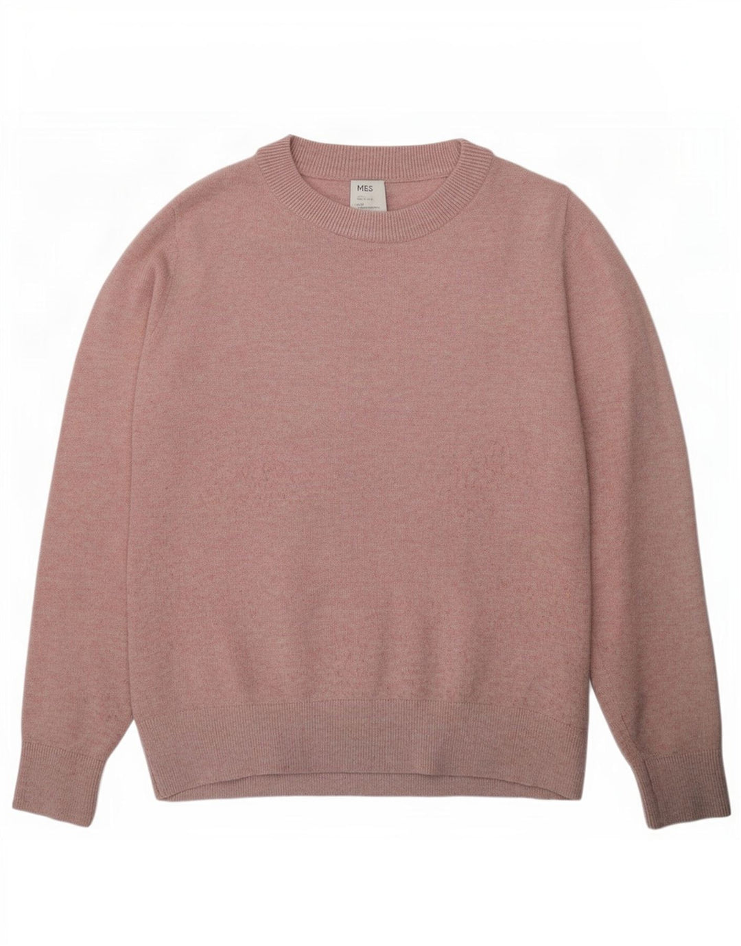 Suéter feminino Marks & Spencer com gola redonda, Reino Unido 10, pequeno, rosa, poliéster