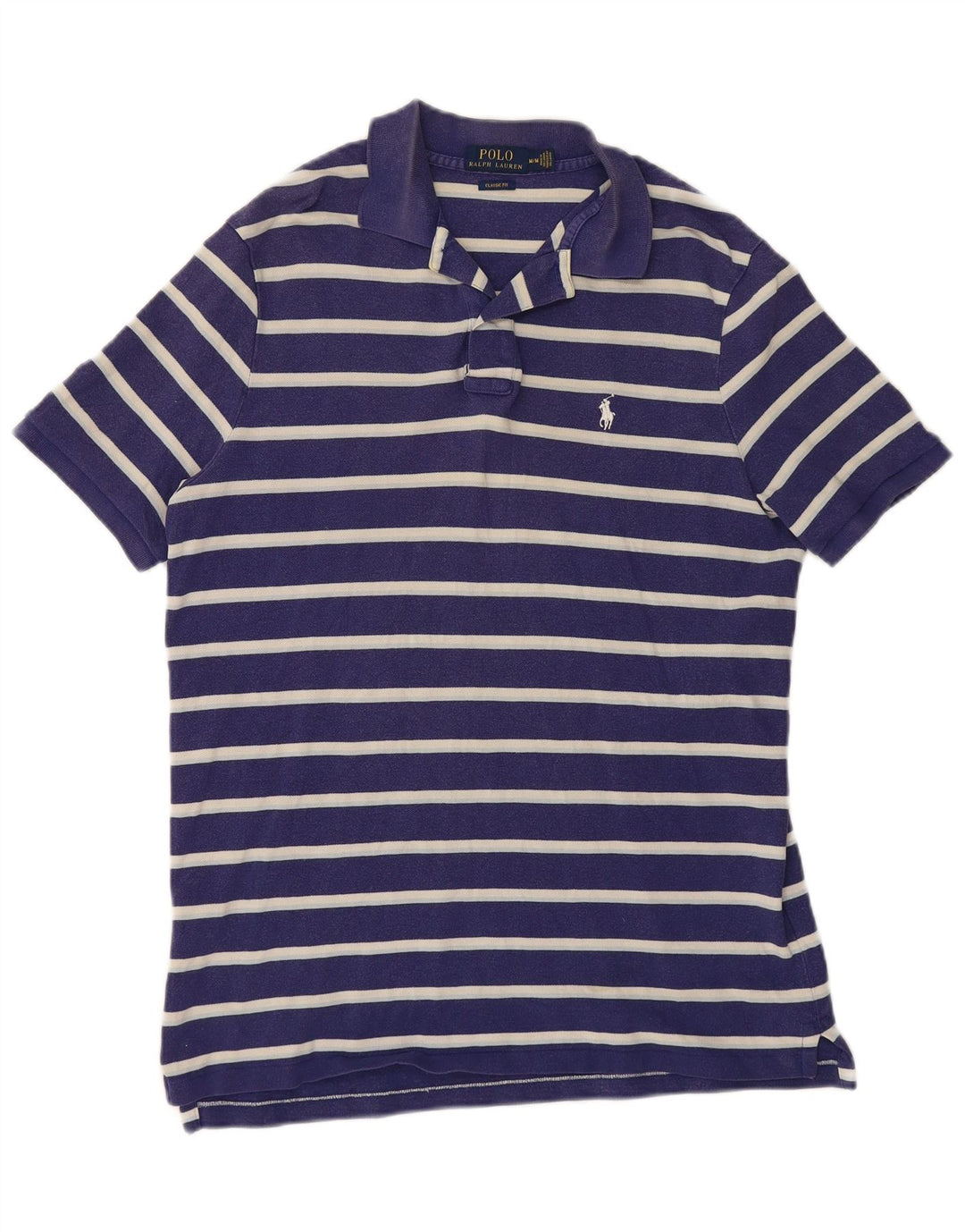POLO RALPH LAUREN Camisa polo masculina de ajuste clássico médio listrado azul marinho