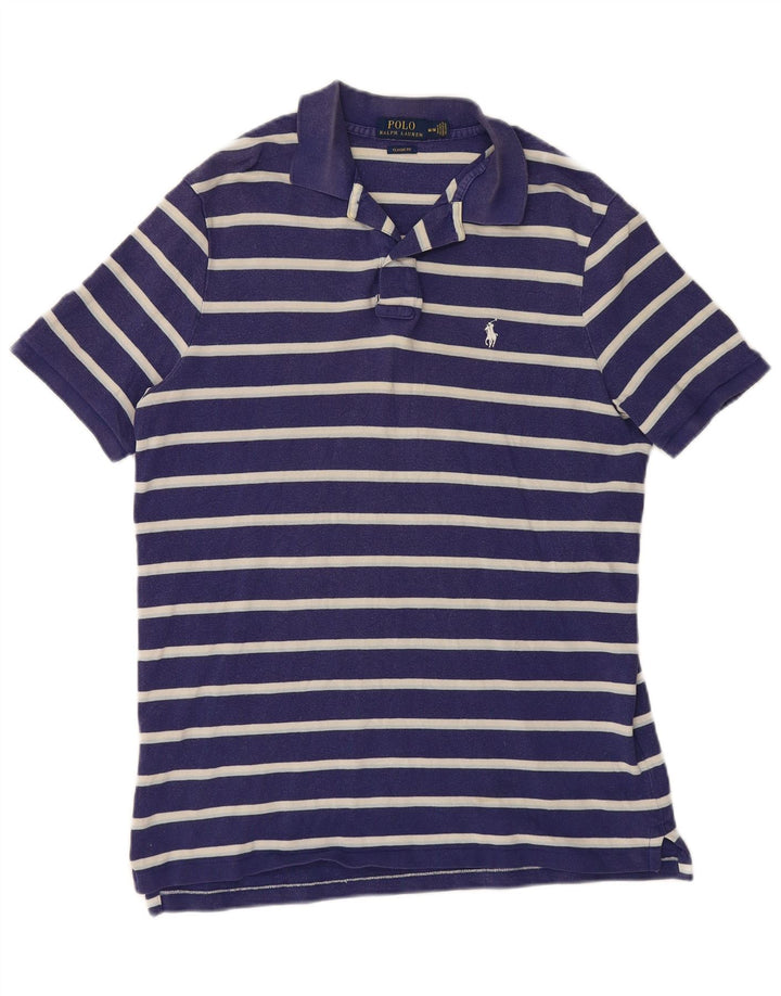 POLO RALPH LAUREN Camisa polo masculina de ajuste clássico médio listrado azul marinho
