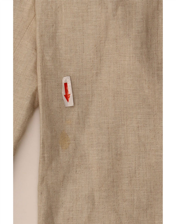 Jaqueta blazer masculina ZARA com 2 botões EU 52 linho bege grande