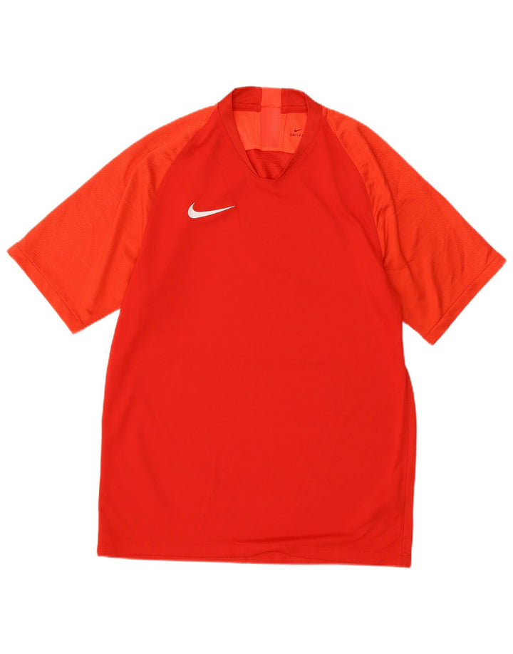 Camiseta masculina Nike Dri Fit Top médio vermelho colorblock poliéster