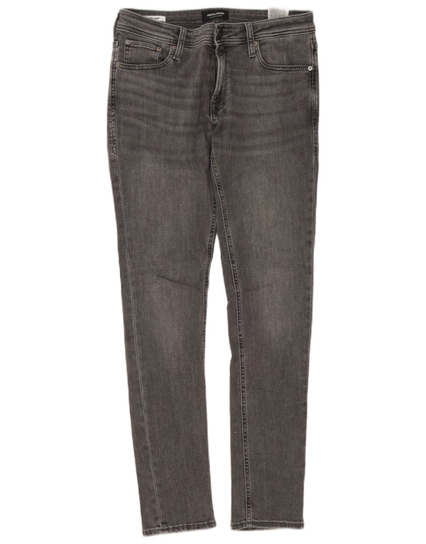Jack & Jones Masculino Liam Skinny Jeans W32 L32 Algodão Cinza
