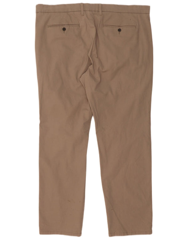 Calças masculinas Marks & Spencer Regular Fit Chino W40 L31 Algodão Bege