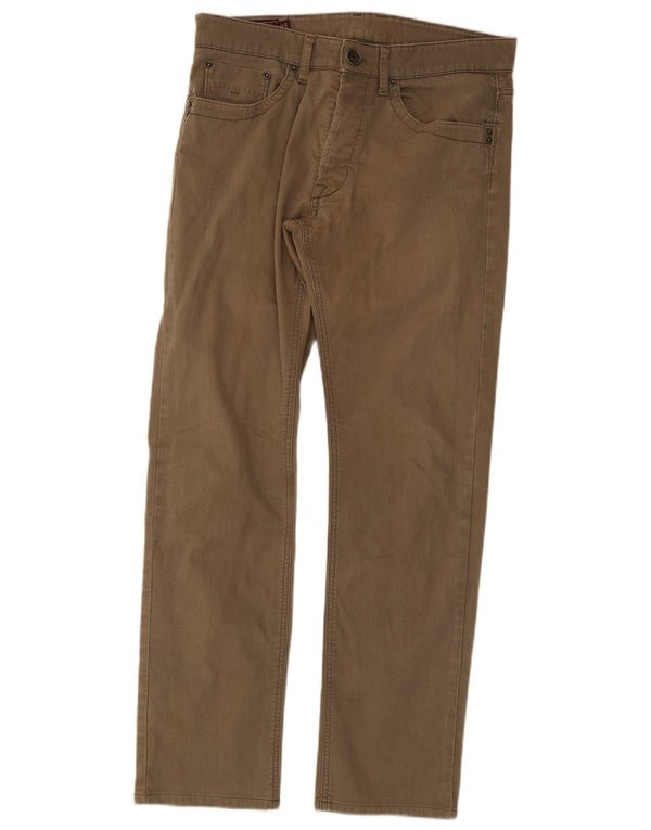 Calça masculina Marlboro Classics de veludo reto W32 L30 algodão bege