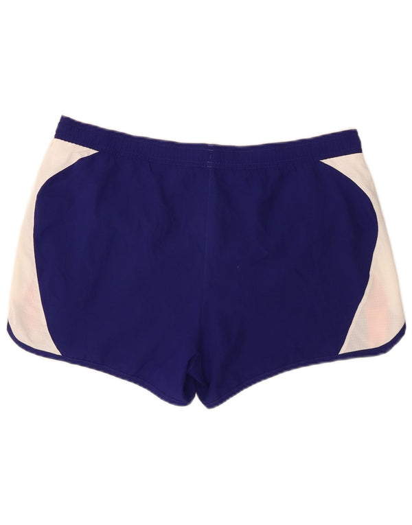 Shorts esportivos femininos Adidas UK 14 poliéster colorblock azul médio