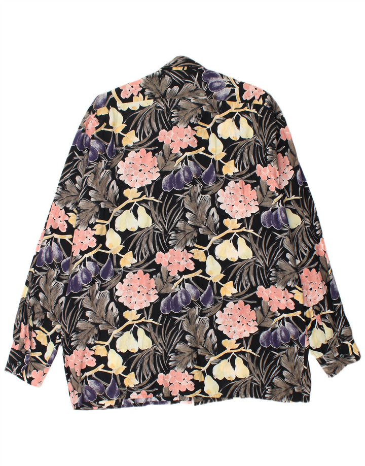 Camisa pulôver masculina ELSBACH tamanho 41/42 grande viscose floral preta