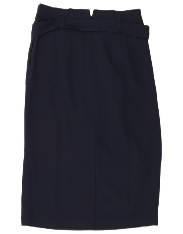 Saia lápis midi feminina Boden Reino Unido 14 grande W32 azul marinho poliéster