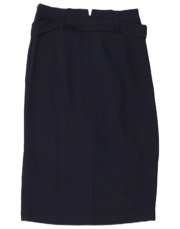 Saia lápis midi feminina Boden Reino Unido 14 grande W32 azul marinho poliéster