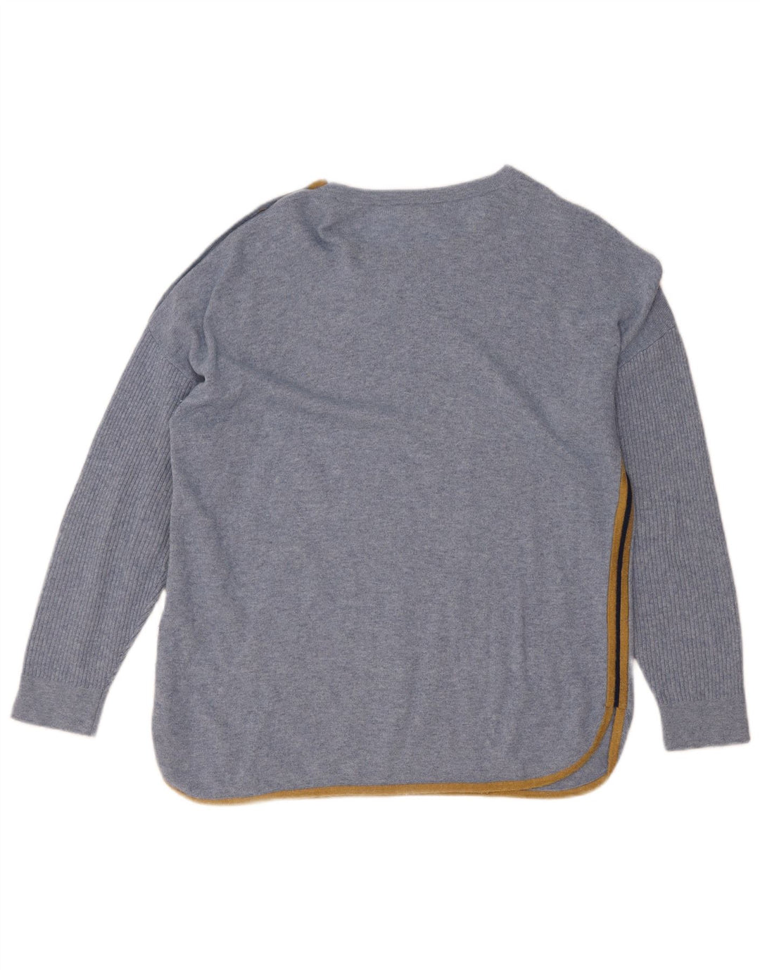 Suéter feminino com gola canoa White Stuff Reino Unido 14 viscose azul grande