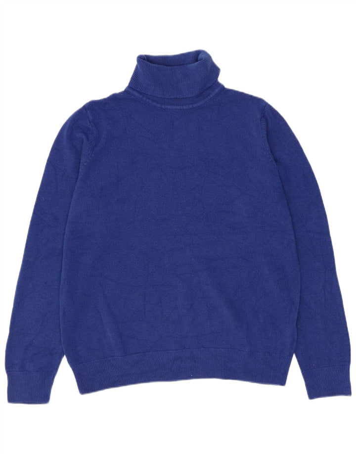 Suéter feminino Marks & Spencer com gola redonda Reino Unido 12 acrílico azul médio