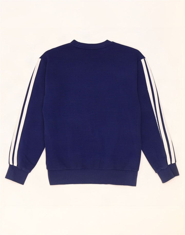 Adidas Mens Moletom Jumper Médio Azul Marinho Algodão