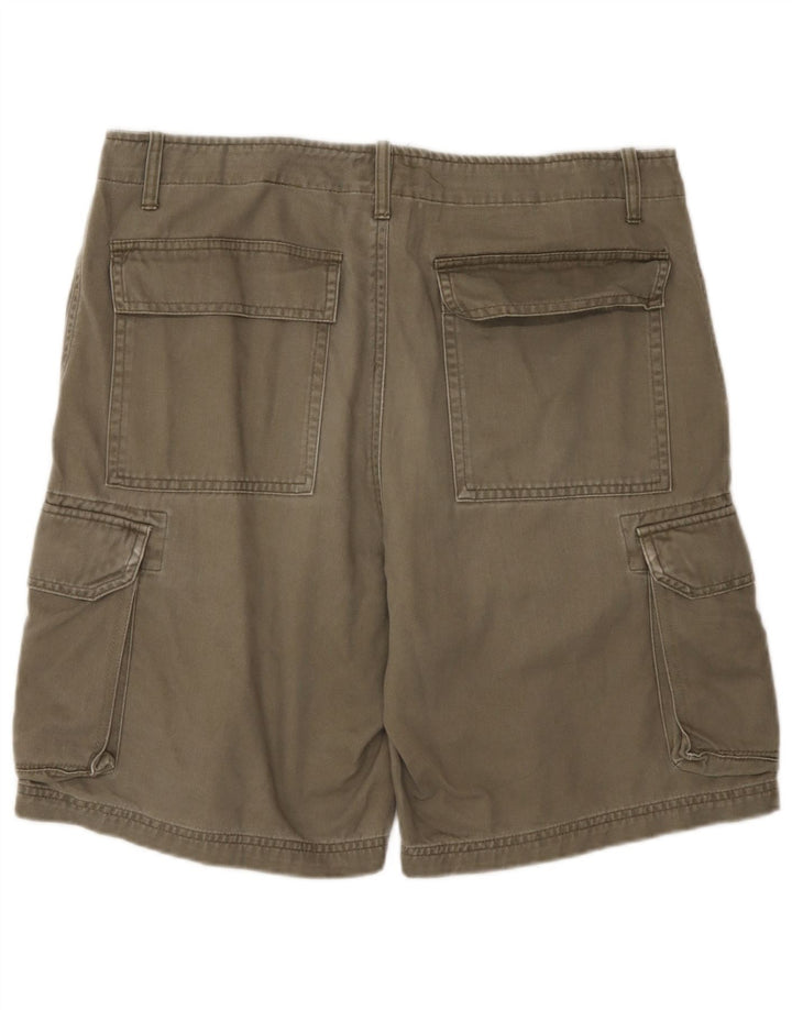 Shorts cargo masculino Jack & Jones grande W34 algodão cáqui