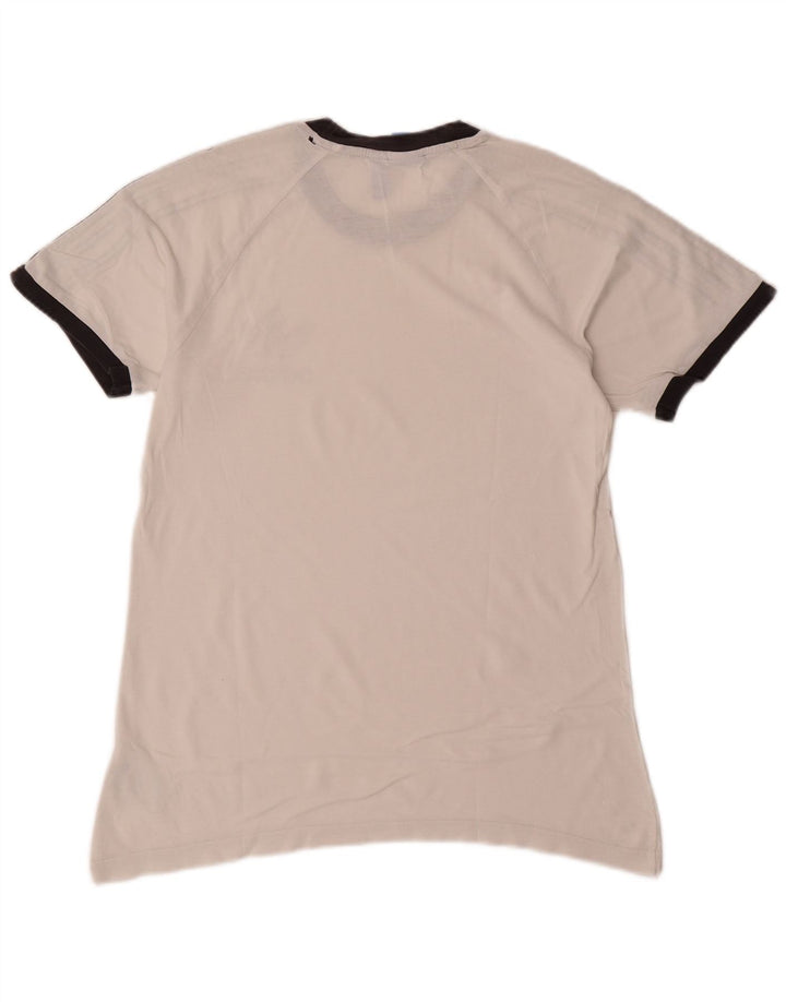 Adidas Mens Camiseta Top Médio Algodão Branco