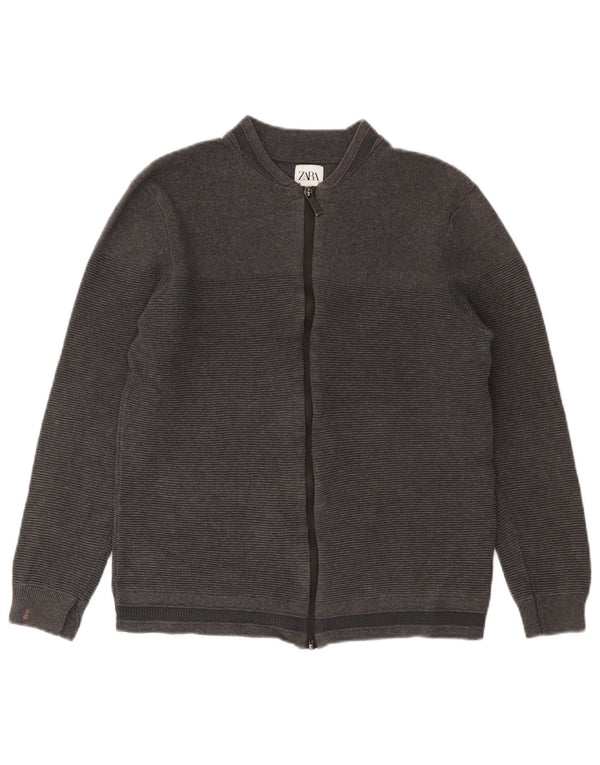 Suéter cardigã Zara Boys 11-12 anos algodão cinza médio