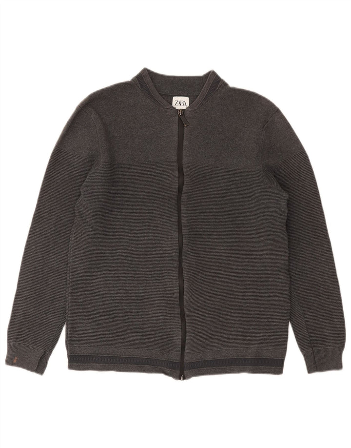 Suéter cardigã Zara Boys 11-12 anos algodão cinza médio