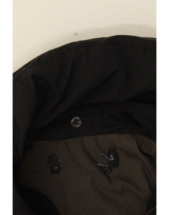 Jaqueta utilitária feminina vintage com cinto UK 12 médio preto