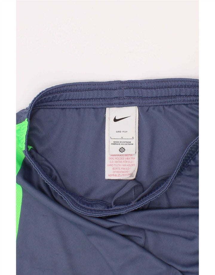 Shorts esportivos Nike Boys 12-13 anos grande azul colorblock poliéster