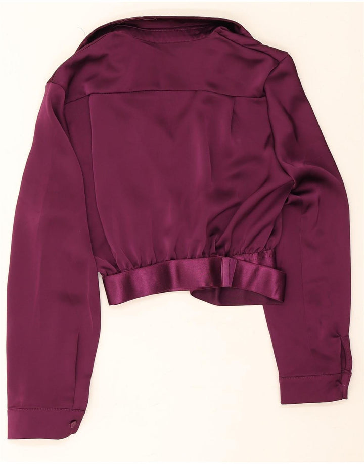 A saia da parte do botão das mulheres do vintage ajustou o poliéster roxo do XL W28
