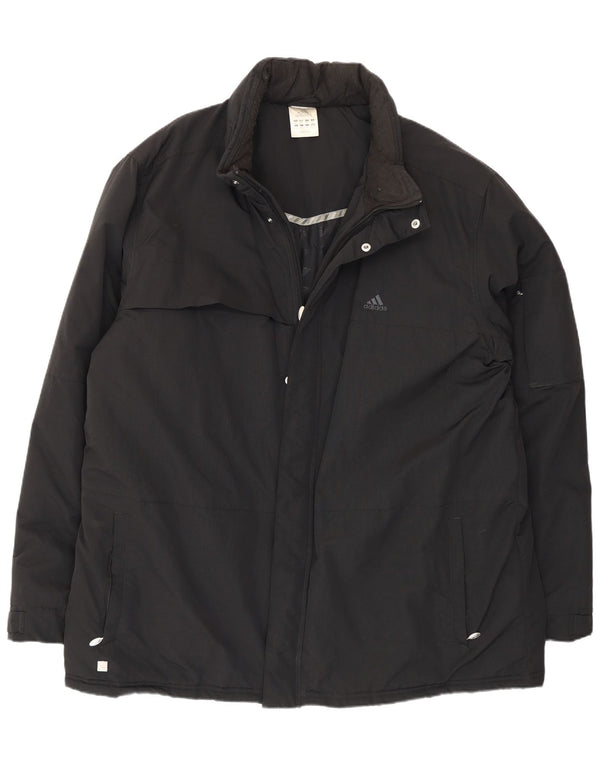 Adidas Mens Windbreaker Jacket UK 44 2XL Black Polyamide