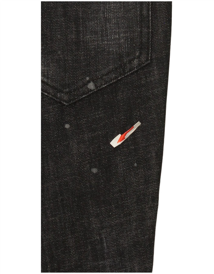 Dsquared2 Jeans reto feminino IT 44 médio W30 L26 algodão preto