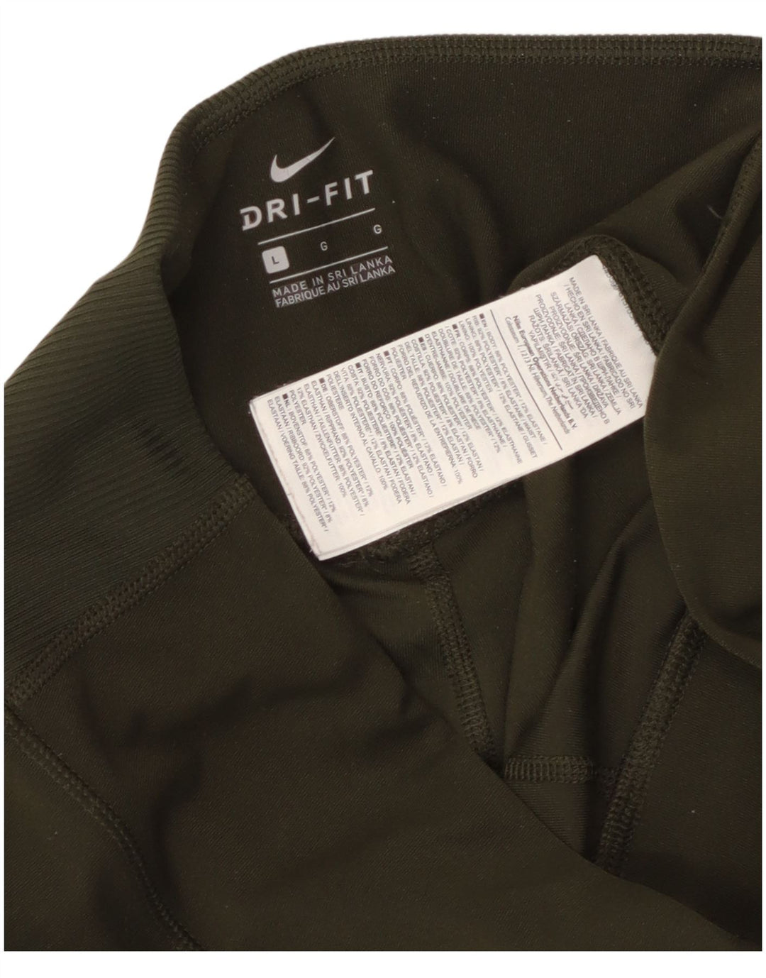 Leggings Nike Dri Fit Femininas UK 14 Grande Poliéster Cáqui