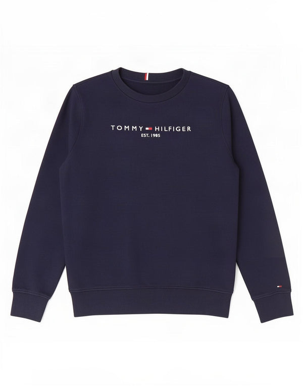 Tommy Hilfiger Meninos moletom gráfico jumper 13-14 anos azul marinho algodão