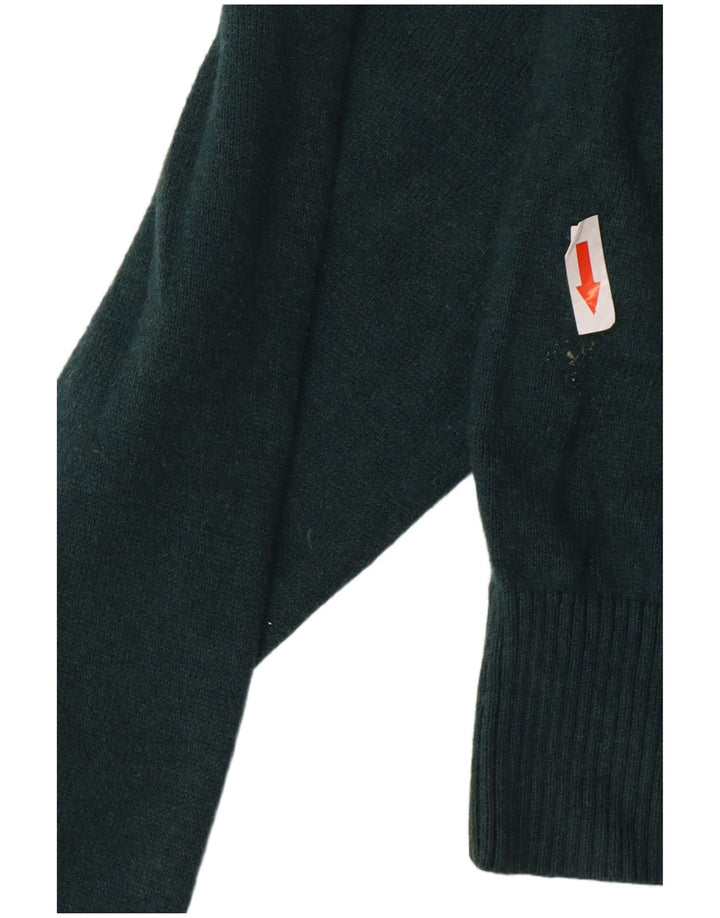 Suéter masculino Eddie Bauer com zíper e gola em algodão verde médio