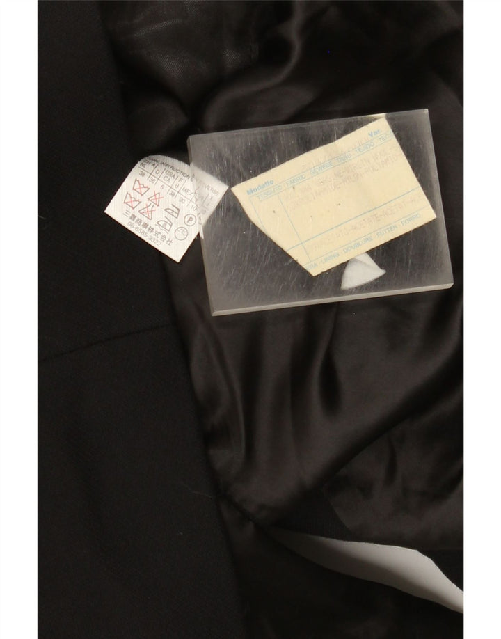 Jaqueta bomber feminina vintage UK 10 pequena lã preta