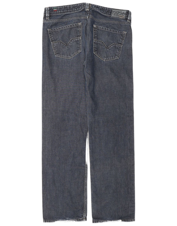 Diesel Mens Larkee Straight Jeans W34 L34 Azul Marinho Algodão