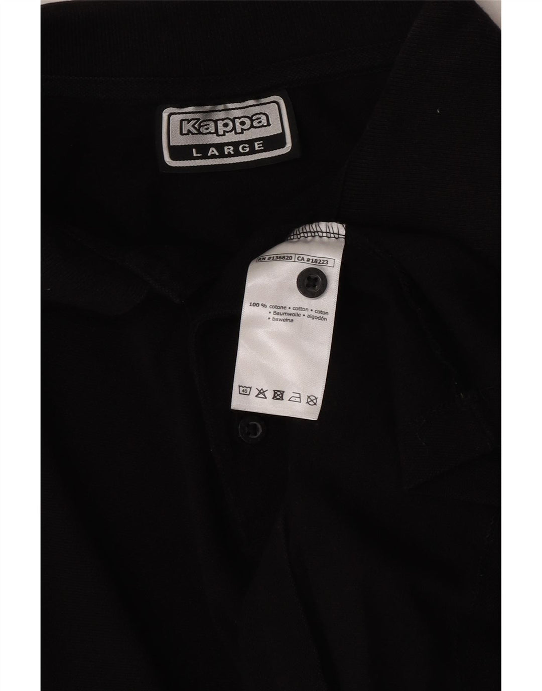 Camisa polo masculina KAPPA grande algodão preto