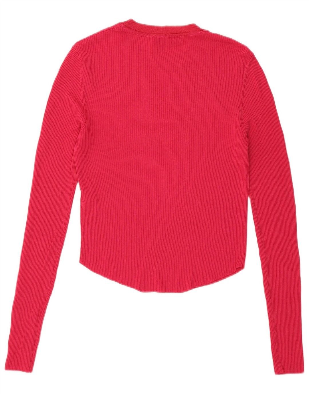 Top cropped feminino Zara manga comprida Reino Unido 8 viscose rosa pequena